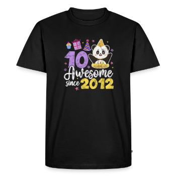 Panda 10e anniversaire - T-shirt Premium bio Homme - noir - Devant - Nico (187cm)