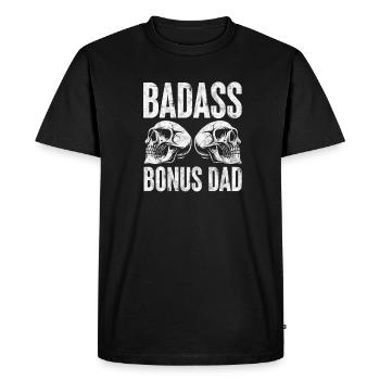 Beau-père - T-shirt Premium bio Homme - noir - Devant - Nico (187cm)
