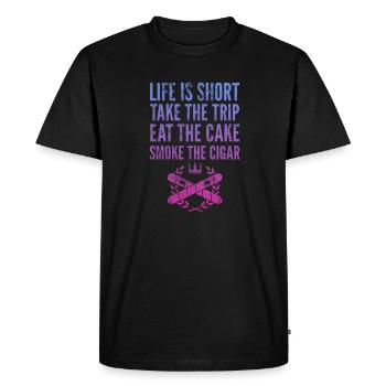 Cigar - Men's Premium Organic T-Shirt - black - Front - Nico (187cm)