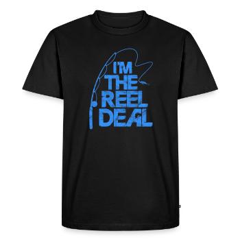 Angler - Men's Premium Organic T-Shirt - black - Front - Nico (187cm)