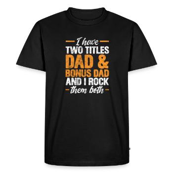Beau-père - T-shirt Premium bio Homme - noir - Devant - Nico (187cm)