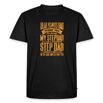 Beau-père - T-shirt Premium bio Homme - noir - Devant - Nico (187cm)