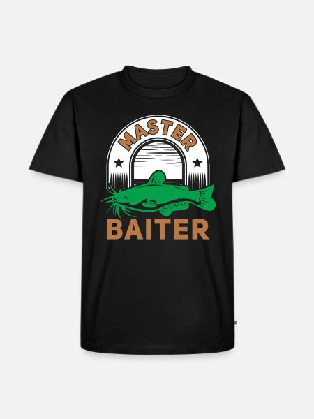 Master Baiter - Wels Catfish Hunter - Männer Premium Bio T-Shirt - Schwarz