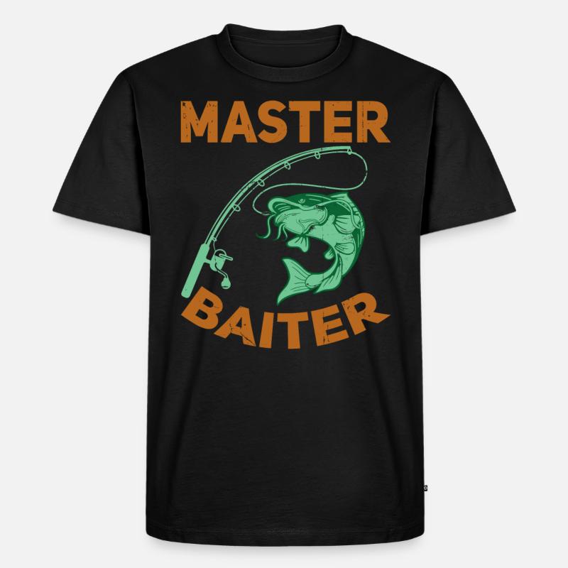 Master Baiter - Wels Catfish Hunter - Männer Premium Bio T-Shirt - Schwarz