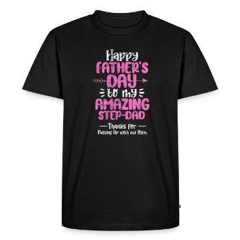 Beau-père - T-shirt Premium bio Homme - noir - Devant - Nico (187cm)