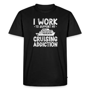 Bateau de croisière Cadeau de bateau de vacances - T-shirt Premium bio Homme - noir - Devant - Nico (187cm)
