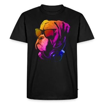DJ Bulldog Red - T-shirt Premium bio Homme - noir - Devant - Nico (187cm)