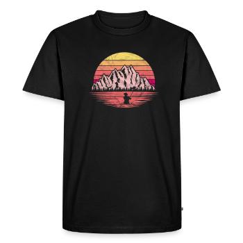 Angler - Men's Premium Organic T-Shirt - black - Front - Nico (187cm)