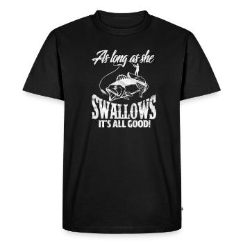 Angler - Men's Premium Organic T-Shirt - black - Front - Nico (187cm)