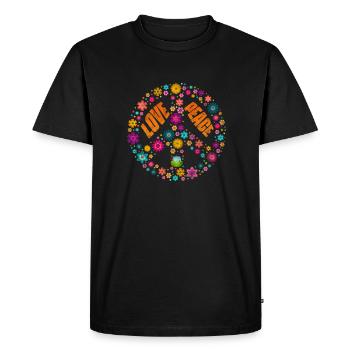 Hippie - T-shirt Premium bio Homme - noir - Devant - Nico (187cm)