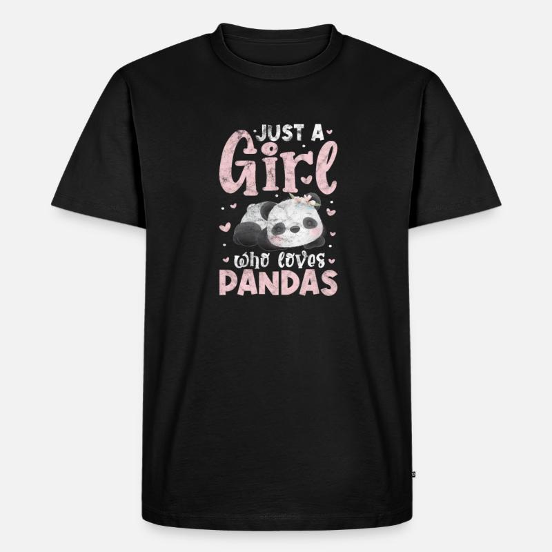 Panda - Männer Premium Bio T-Shirt - Schwarz
