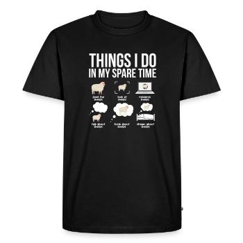 Schaf - Männer Premium Bio T-Shirt - Schwarz - Vorne - Nico (187cm)