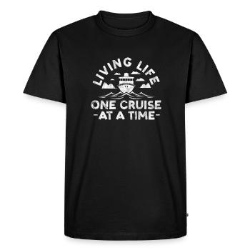 Bateau de croisière Cadeau de bateau de vacances - T-shirt Premium bio Homme - noir - Devant - Nico (187cm)