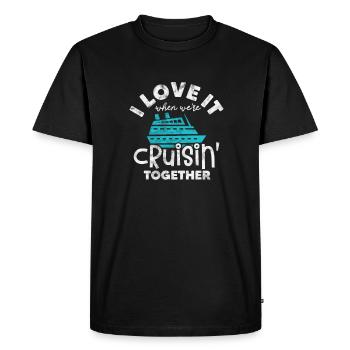 Bateau de croisière Cadeau de bateau de vacances - T-shirt Premium bio Homme - noir - Devant - Nico (187cm)