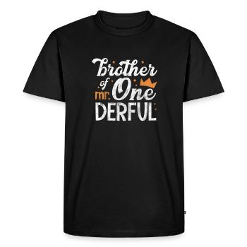 Frères - T-shirt Premium bio Homme - noir - Devant - Nico (187cm)