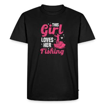 Angler - Men's Premium Organic T-Shirt - black - Front - Nico (187cm)