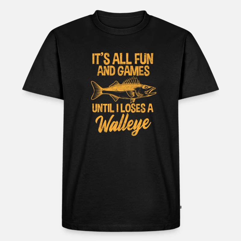 Angler - Männer Premium Bio T-Shirt - Schwarz