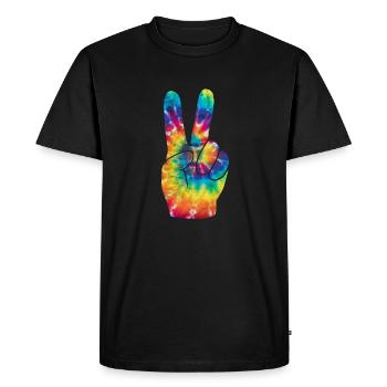 Hippie - T-shirt Premium bio Homme - noir - Devant - Nico (187cm)
