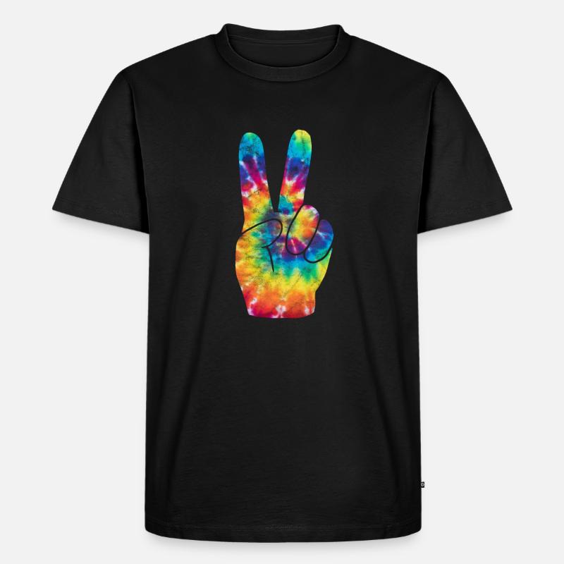 Hippie - Männer Premium Bio T-Shirt - Schwarz