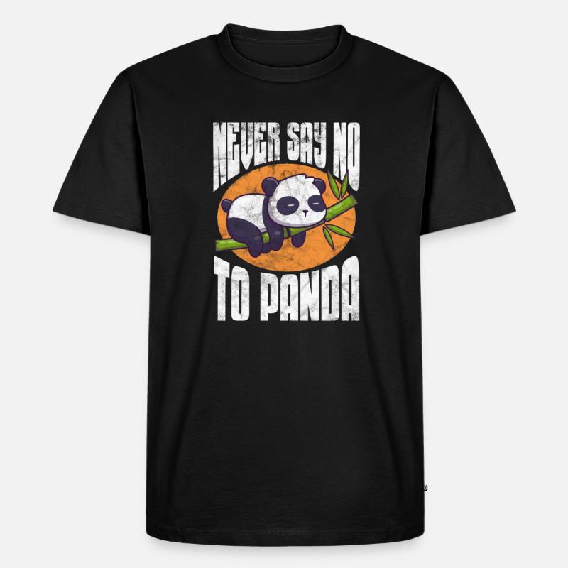 Panda - Männer Premium Bio T-Shirt - Schwarz