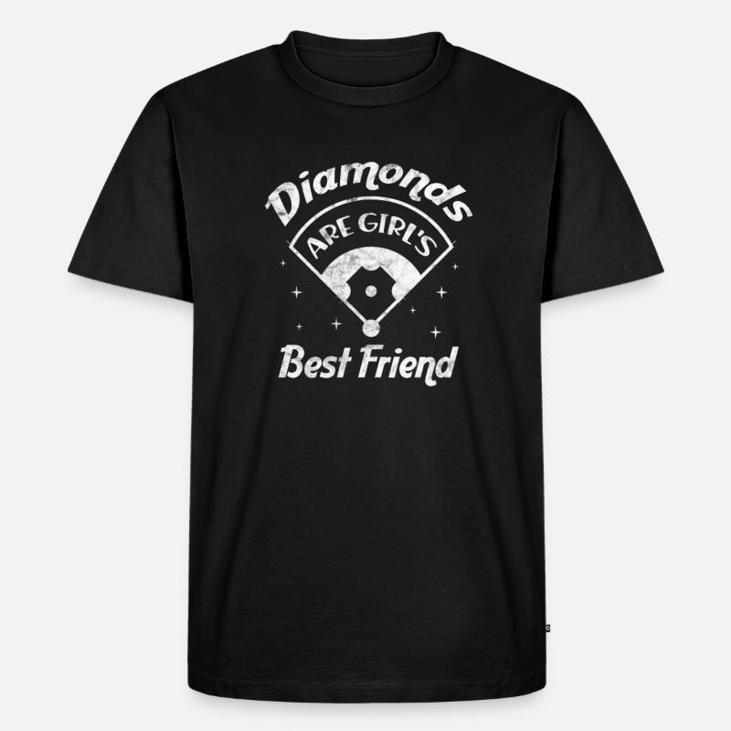 Softball - Männer Premium Bio T-Shirt - Schwarz