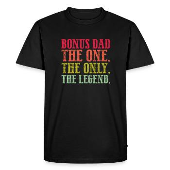 Beau-père - T-shirt Premium bio Homme - noir - Devant - Nico (187cm)