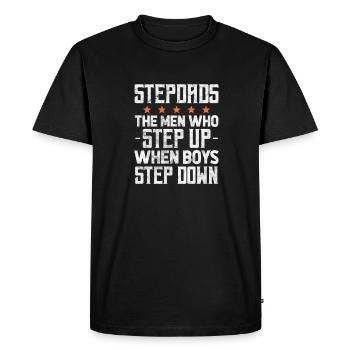 Beau-père - T-shirt Premium bio Homme - noir - Devant - Nico (187cm)
