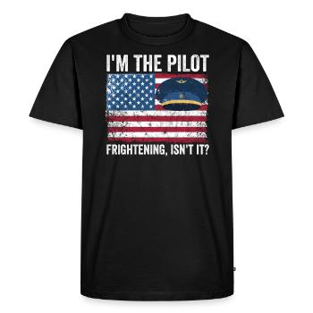 Le commandant de bord dit voler - T-shirt Premium bio Homme - noir - Devant - Nico (187cm)