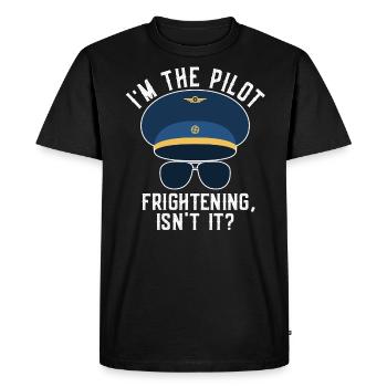 Le commandant de bord dit voler - T-shirt Premium bio Homme - noir - Devant - Nico (187cm)