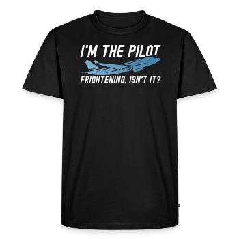 Le commandant de bord dit voler - T-shirt Premium bio Homme - noir - Devant - Nico (187cm)