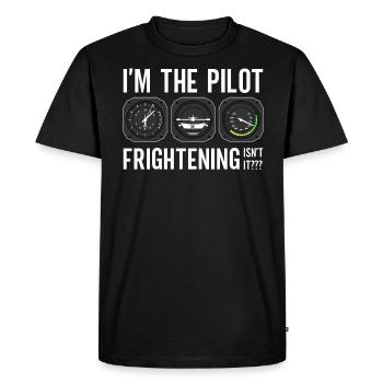 Le commandant de bord dit voler - T-shirt Premium bio Homme - noir - Devant - Nico (187cm)