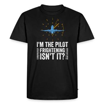Le commandant de bord dit voler - T-shirt Premium bio Homme - noir - Devant - Nico (187cm)