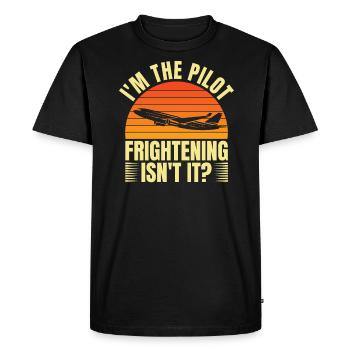 Le commandant de bord dit voler - T-shirt Premium bio Homme - noir - Devant - Nico (187cm)