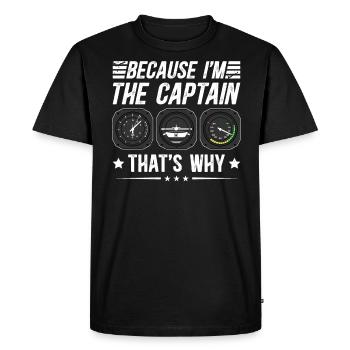 Because I'm the captain Pilot Flight Captain Flyer - Men's Premium Organic T-Shirt - black - Front - Nico (187cm)