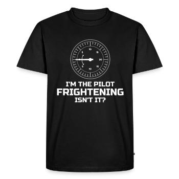 Je suis pilote - Flight Captain Passenger Aircraft - T-shirt Premium bio Homme - noir - Devant - Nico (187cm)