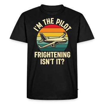 Je suis pilote - Flight Captain Passenger Aircraft - T-shirt Premium bio Homme - noir - Devant - Nico (187cm)