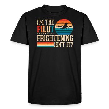 Je suis pilote - Flight Captain Passenger Aircraft - T-shirt Premium bio Homme - noir - Devant - Nico (187cm)