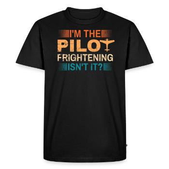Je suis pilote - Flight Captain Passenger Aircraft - T-shirt Premium bio Homme - noir - Devant - Nico (187cm)