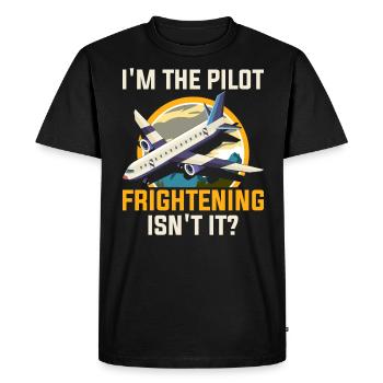 Je suis pilote - Flight Captain Passenger Aircraft - T-shirt Premium bio Homme - noir - Devant - Nico (187cm)