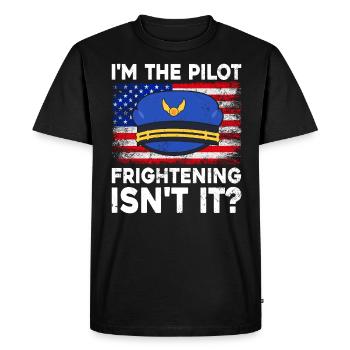 Je suis pilote - Flight Captain Passenger Aircraft - T-shirt Premium bio Homme - noir - Devant - Nico (187cm)