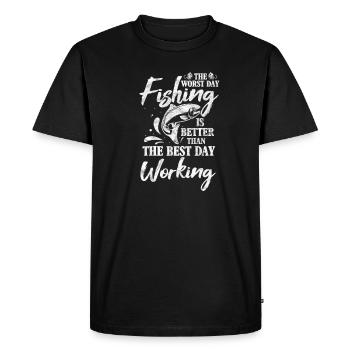 Angler - Men's Premium Organic T-Shirt - black - Front - Nico (187cm)