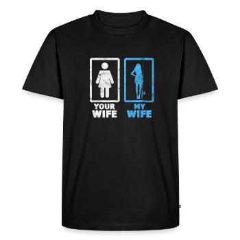 Angler - Men's Premium Organic T-Shirt - black - Front - Nico (187cm)