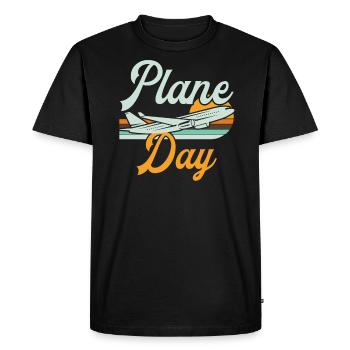 Capitaine pilote de ligne Jumbo Jet - T-shirt Premium bio Homme - noir - Devant - Nico (187cm)