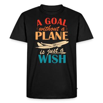 Capitaine pilote de ligne Jumbo Jet - T-shirt Premium bio Homme - noir - Devant - Nico (187cm)