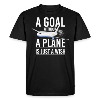Capitaine pilote de ligne Jumbo Jet - T-shirt Premium bio Homme - noir - Devant - Nico (187cm)