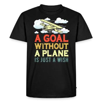 Capitaine pilote de ligne Jumbo Jet - T-shirt Premium bio Homme - noir - Devant - Nico (187cm)