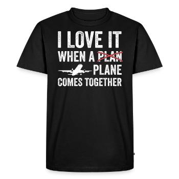 Capitaine pilote de ligne Jumbo Jet - T-shirt Premium bio Homme - noir - Devant - Nico (187cm)