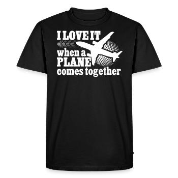 Capitaine pilote de ligne Jumbo Jet - T-shirt Premium bio Homme - noir - Devant - Nico (187cm)