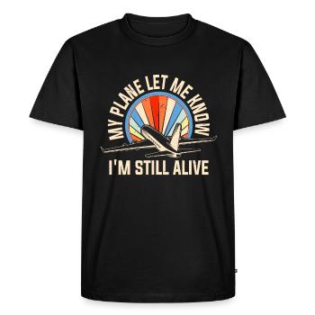 Le capitaine de ligne dit pilote d’avion - T-shirt Premium bio Homme - noir - Devant - Nico (187cm)