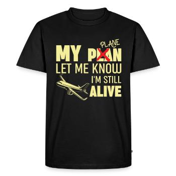 Le capitaine de ligne dit pilote d’avion - T-shirt Premium bio Homme - noir - Devant - Nico (187cm)